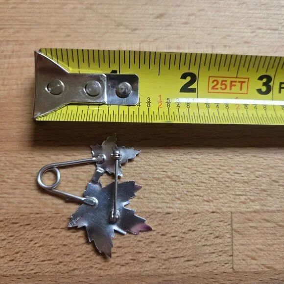 Vintage Sterling Silver 925 Maple Leaf Brooch - Picture 6 of 7